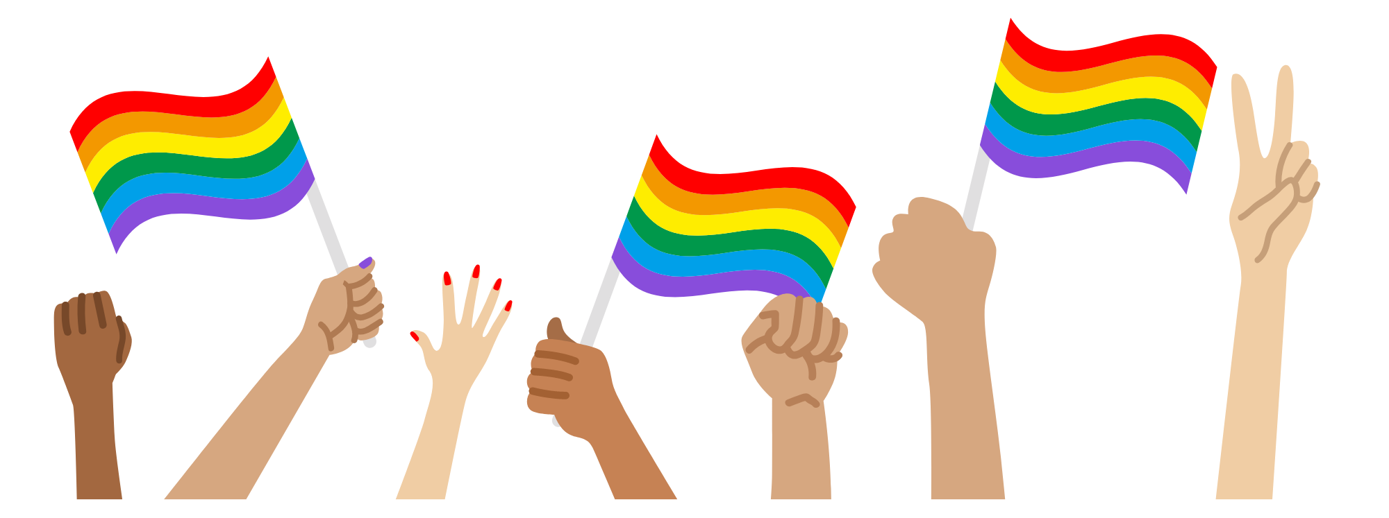 Hands Holding Pride Flags White Coffee Mug - Image 4