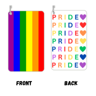 Pride Flag and Pride Heart Rectangle Key Chain