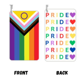 Progressive Flag With Intersex And Pride Heart Rectangle Key Chain