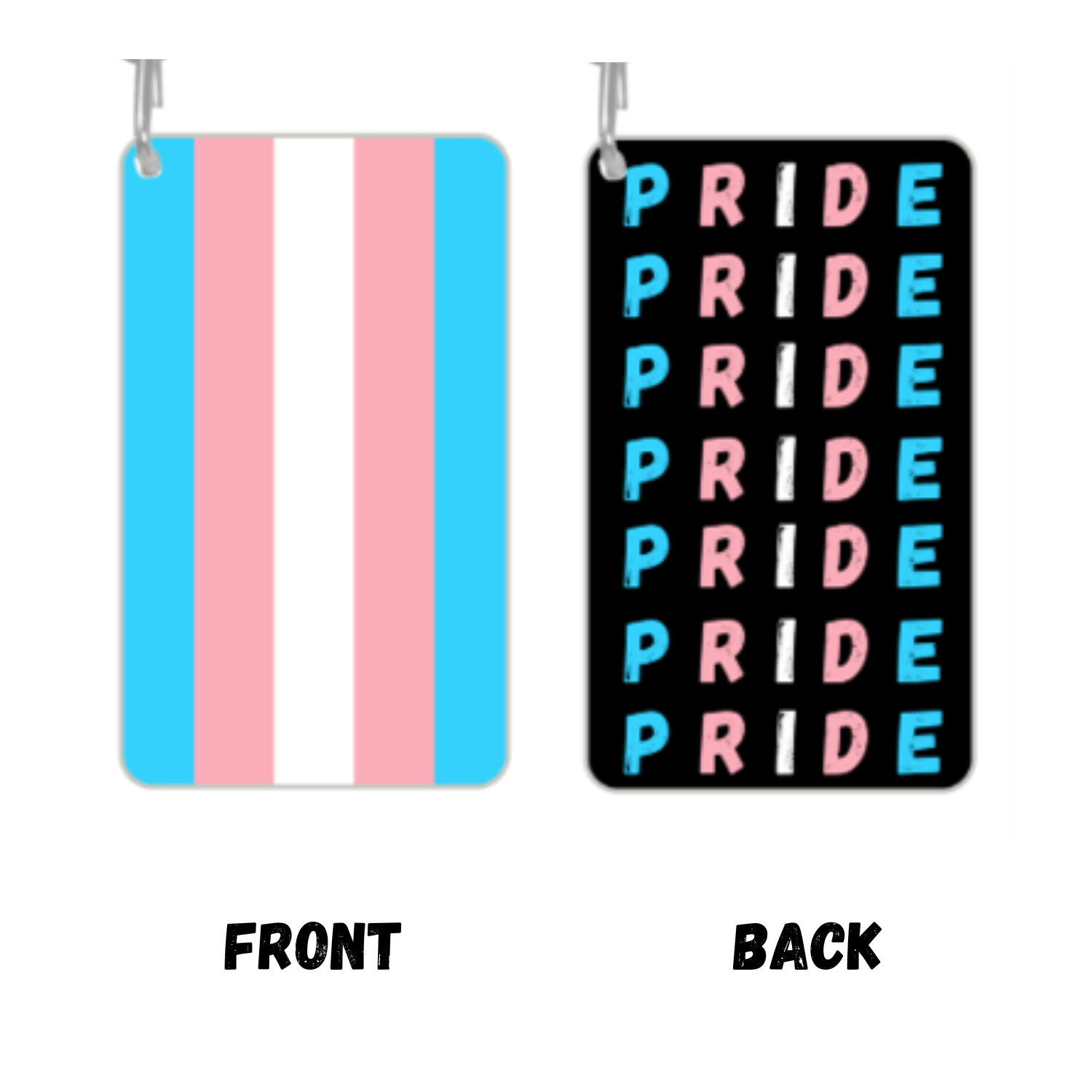 Trans Flag and Pride Heart Rectangle Key Chain