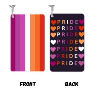 Lesbian Flag And Pride Heart Rectangle Key Chain