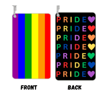 Pride Flag and Pride Heart Rectangle Key Chain