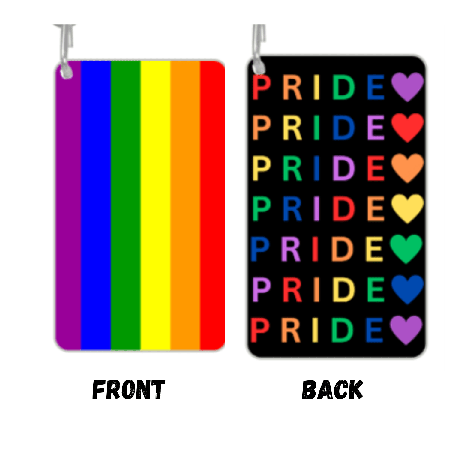 Pride Flag and Pride Heart Rectangle Key Chain
