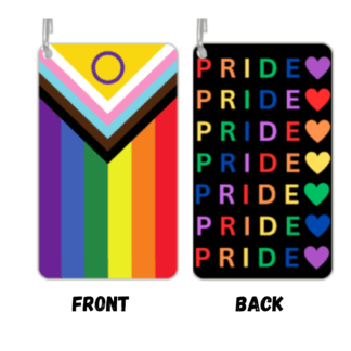 Progressive Flag With Intersex And Pride Heart Rectangle Key Chain