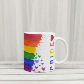 Pride With Rainbow And Hearts White Coffee Mug