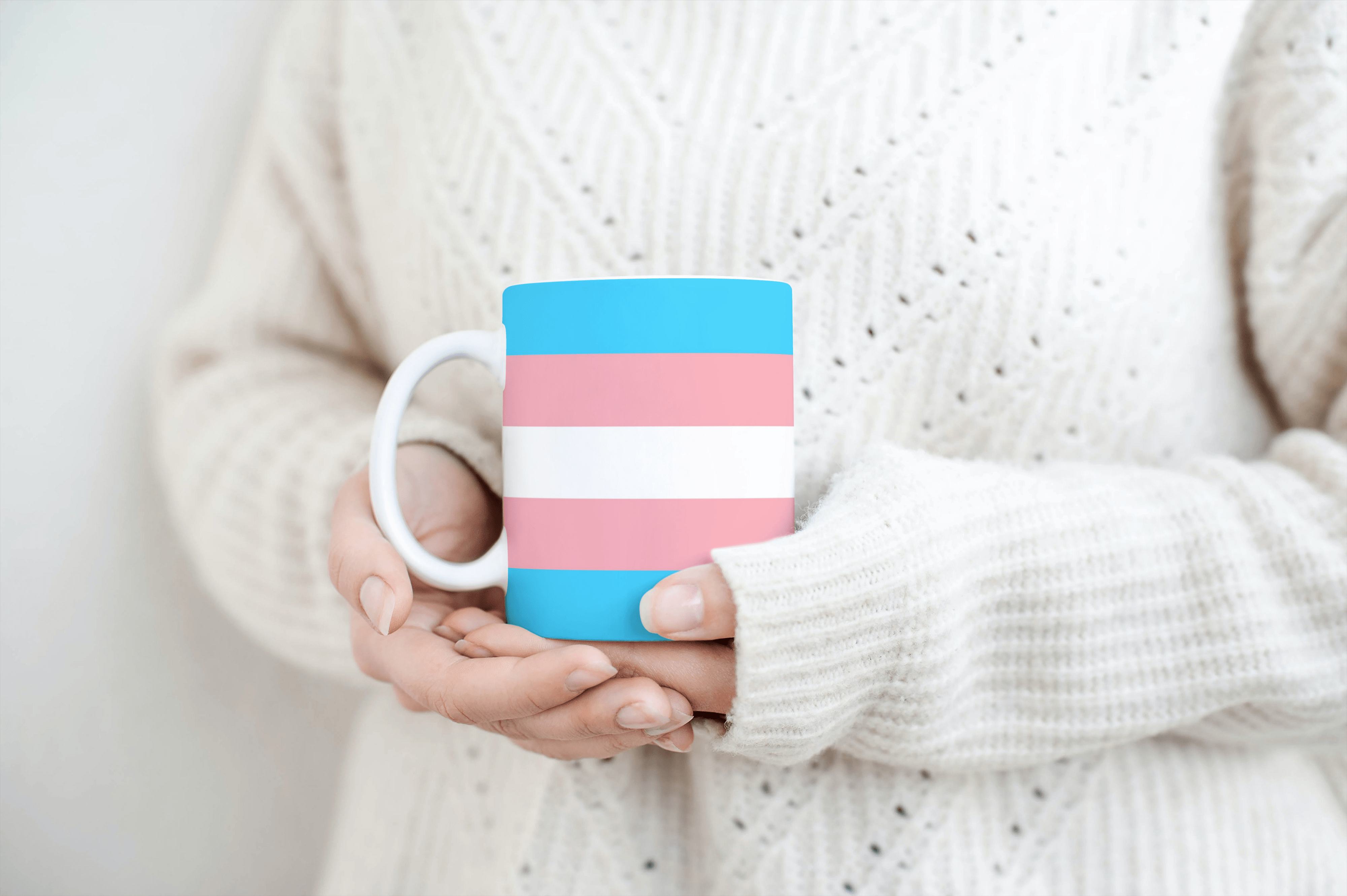 Trans Flag White Coffee Mug - Image 2