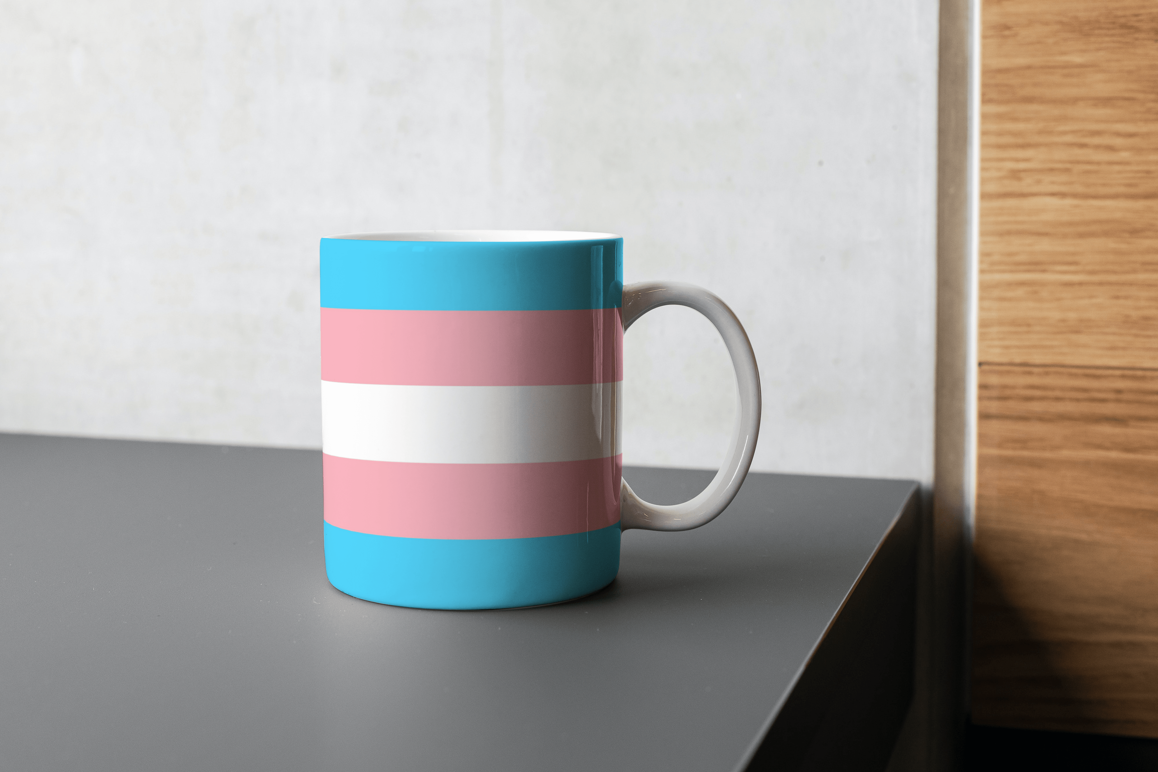 Trans Flag White Coffee Mug - Image 3