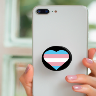 Trans Flag Heart Phone Grip