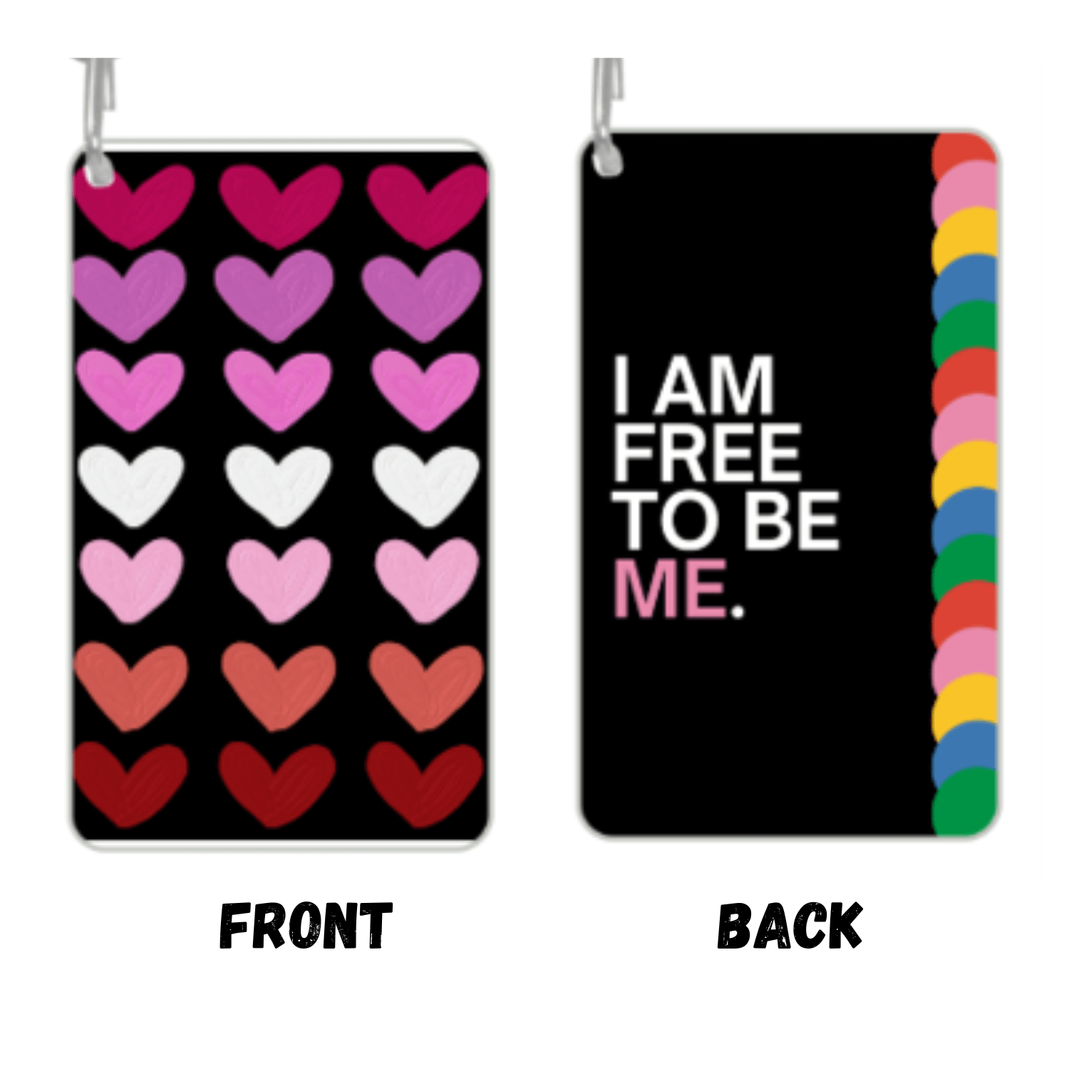 Hearts In Lesbian Flag Colors Key Chain