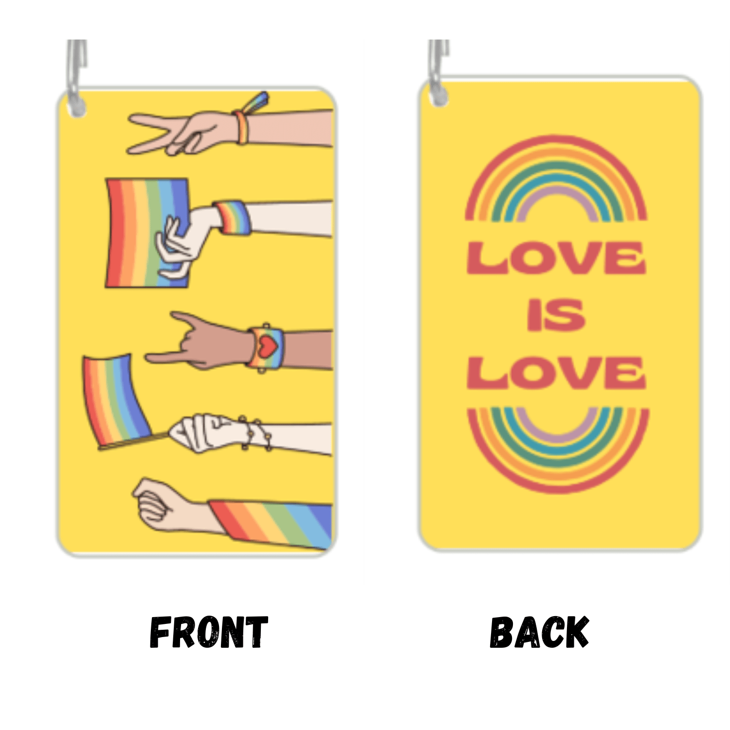 Hands Holding Pride Flags Key Chain