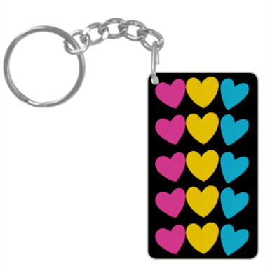 Heart In Pansexual Flag Colors Key Chain - Image 2